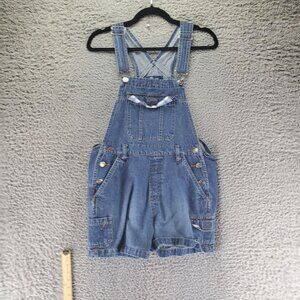 So Overalls Womens Large Blue 100% Cotton Adjustable Straps Shortalls
